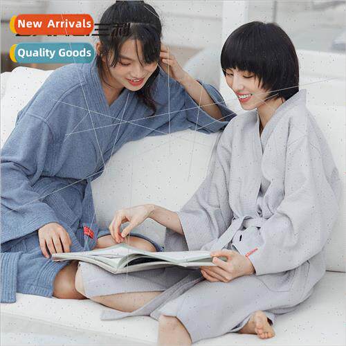 Towel cotton adult bathrobe large robe waffle fabric pajamas