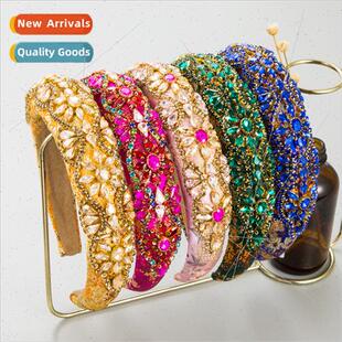 new baroque headband bands side 适用women wide Hair retro