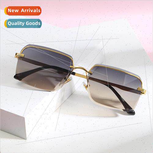 2022 half frame small frame square lady sunglasses female nd
