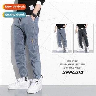 Men jeans new loose drawstring work pants boys Harlan nine p