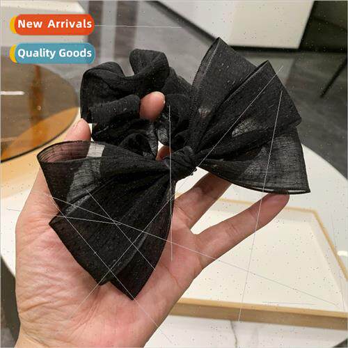 Leather band bow head rope female tie hair high ponytail hai
