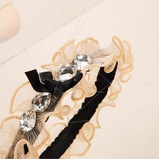 bow hair girl inlaid headband elegant diamond wind lace band