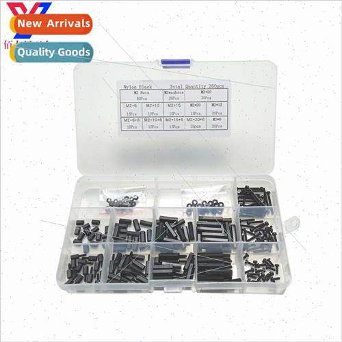 260pcs box M2 Nylon Isolating  Support  Screws Nuts Washers