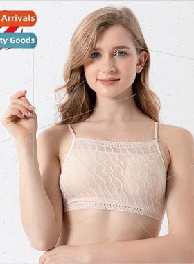 Summer silk halter bra female lace lace chest pads wrap ches