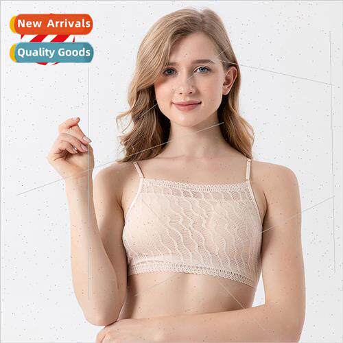 Summer silk halter bra female lace lace chest pads wrap ches