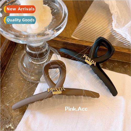 ins retro frosted cross letter large plate hair grab clip ha