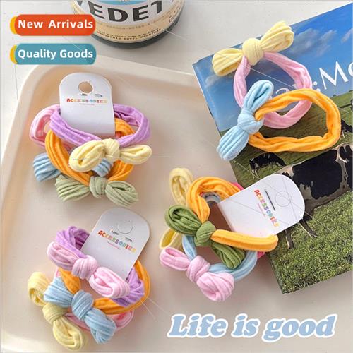 3pcs cream color bow towel ring hair rope girl heart versati