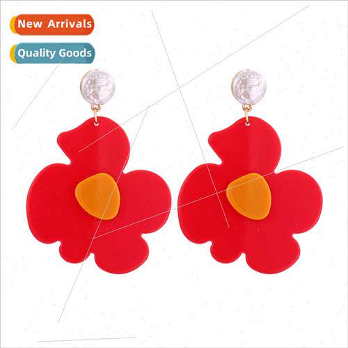 New creative floral safflower earrings fashion Japan Korea p