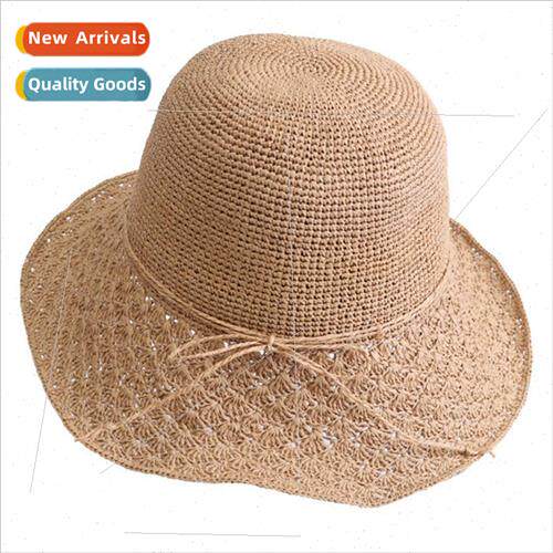 Straw hat female handmade preparation large-brimmed fisherma