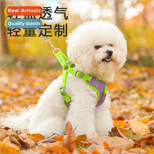 New vest dog leash cat small dog teddy chest back strap pupp