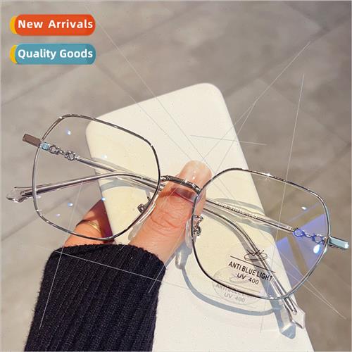New metal craft retro metal eyeglasses frame round polygonal
