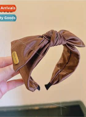 New simple versatile wind Merad curry color retro bow letter