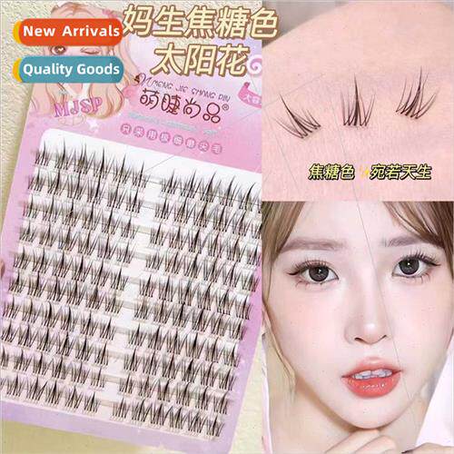 Caramel Colour Gerbera Eyelashes Clear Stem Lazy Natural Thi