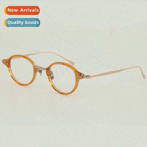 Pure tanium eyeglasses frame male Mannen Turtle KMN182 retro
