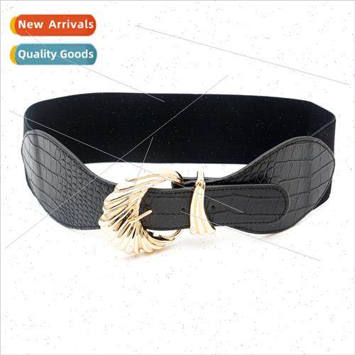 Women Elastic Waistband Black Fashion Waistband Coat Belt Wi