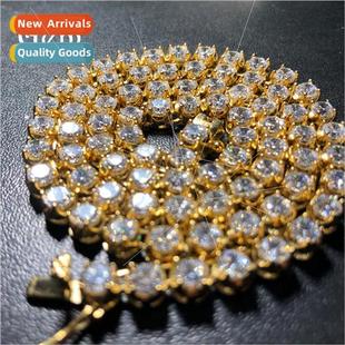 Claw Set Necklace Steel Zirconia Plated Row Stainless 4mm