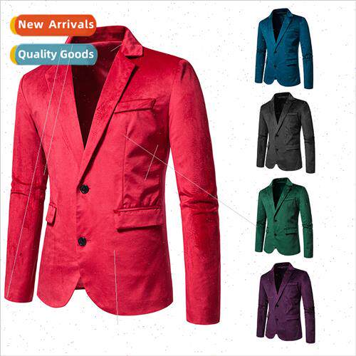 2023 tide V-neck lisle velvet 2-button jacket su wedding dre