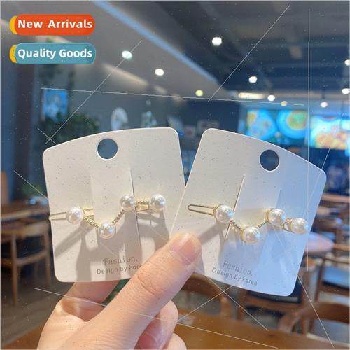 New imation pearl hair clips simple frog buckle fashion side