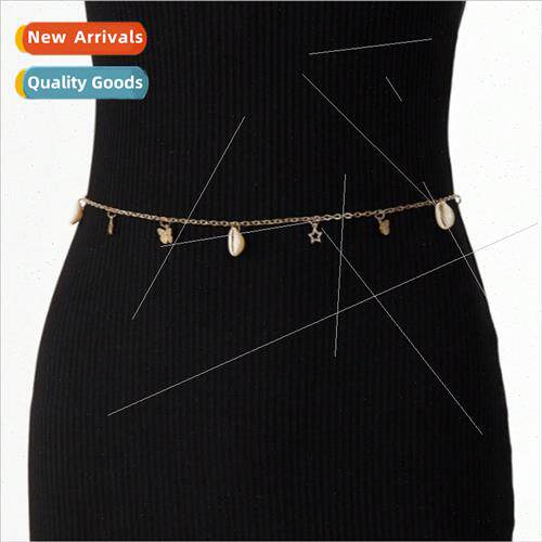 FB3358 Europe waist chain butterfly shell hollow pentagram p