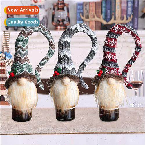 Home Knted Wine Bottle Bag Santa Claus Wine Cover Holiday Dr