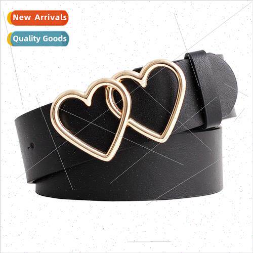 New Korean peach heart double buckle belt women Hundreds dec