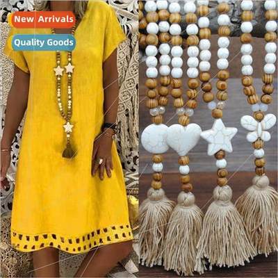 Europe bohemian jewelry accessories tassel sweater chain nec