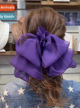 Korean retro chic girls sense floating pendant bow hairpin b