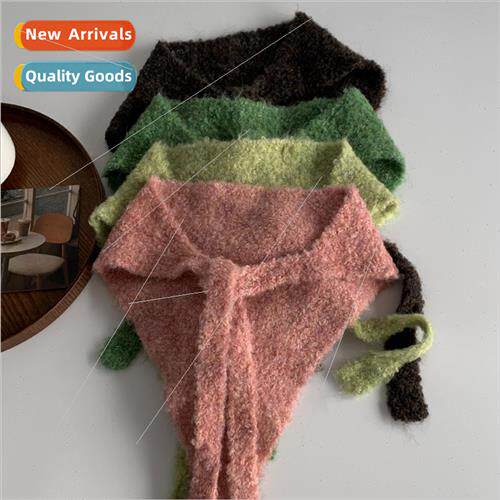 Temperament ageing triangle scarf knted small shawl female f