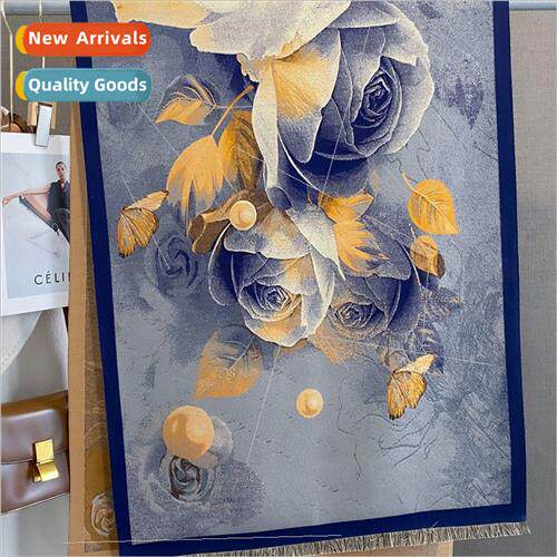 Retro fall winter new lotus imation cashmere scarf female wi
