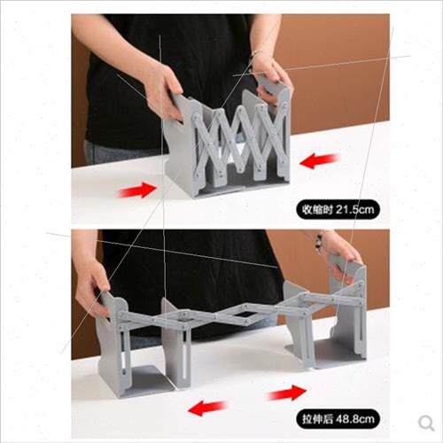 Expandable bookcase student desktop book clip put book holde