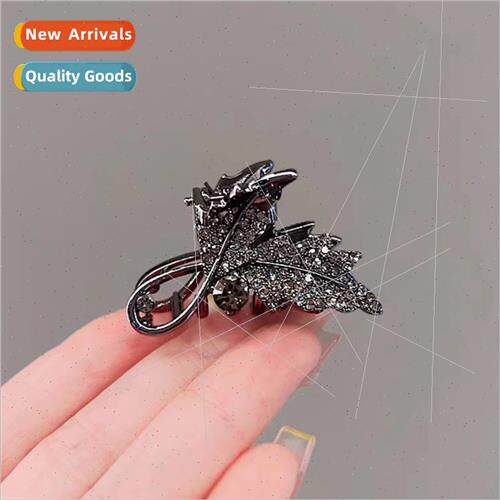 Black Leaf Hair Clip Top Clip Back Head Half Tie Hair Small