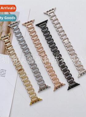 适用apple watchapplewatch876SE543Metal ring buckleU chain st