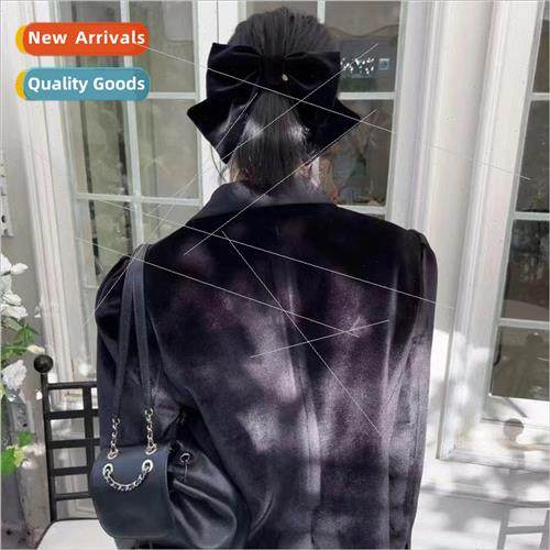 and elegant versatile silk velvet bow spring clip hair clips