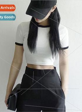 2021 summer boutique Korean ladies T-shirt combed cotton sho
