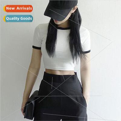 2021 summer boutique Korean ladies T-shirt combed cotton sho