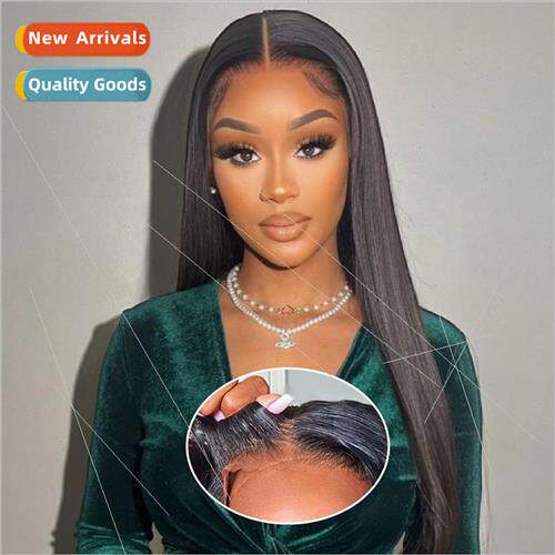Wig Europe Women Front Lace Chemical Fiber Head Cover Black