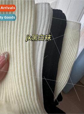 2022 spring summer JK black whe socks women Japanese striped