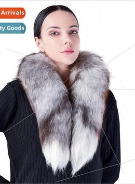 Fox Fur Scarf Fox Tail Large Fur Collar Ladies Winter Warm F