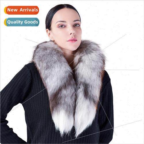 Fox Fur Scarf Fox Tail Large Fur Collar Ladies Winter Warm F