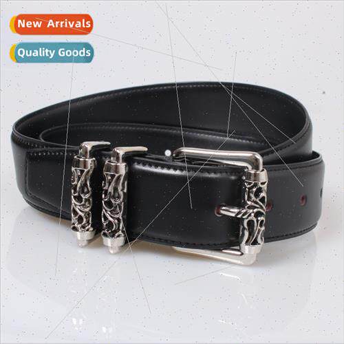 Crowe pin buckle men women decorative leather wide belt high
