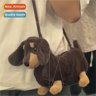 Cute dachshund crossbody bag 2023 new hundred cartoon plush