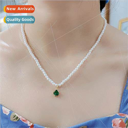Fashion pure whe imation natural pearl green shining zirconi
