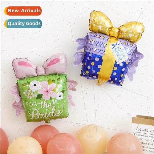Cartoon gift packages modeling aluminum film balloon childre