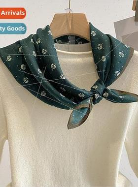 Printed silk scarf female Korean  lerary fashion cotton line