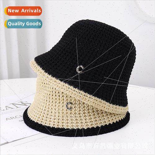 Spring Autumn hollow bucket hat female foldable outdoor suns