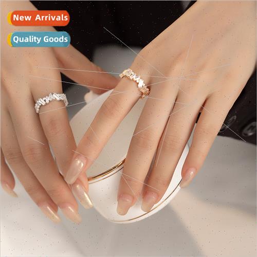 Copper plating gold zirconia ring vintage fashion finger rin