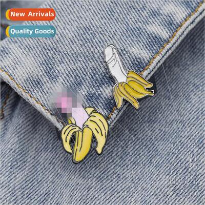 New creative banana shape spofun brooch cowboy badge hundred