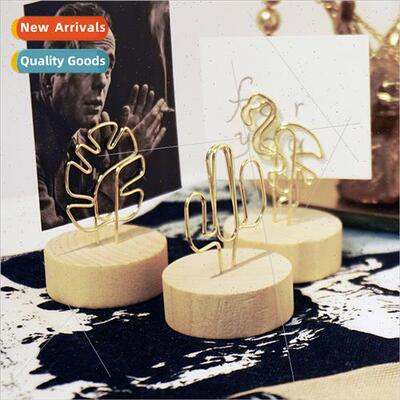 3 gold metal wire log message clip fresh rainest iron shape