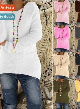 2019 Solid Color Autumn Winter Women Long Sleeve Loose Sweat