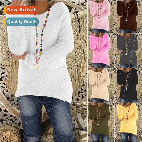 2019 Solid Color Autumn Winter Women Long Sleeve Loose Sweat